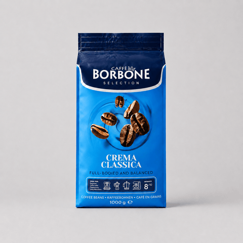 Caffè Borbone Crema Classica 1kg coffee beans bag, full-bodied and balanced Italian coffee