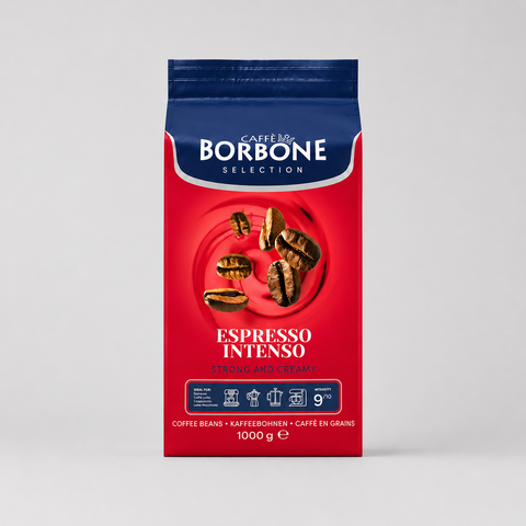 Caffè Borbone Espresso Intenso 1kg coffee beans bag, strong and creamy Italian coffee blend