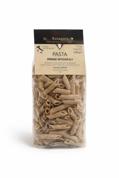 Package of whole wheat penne pasta