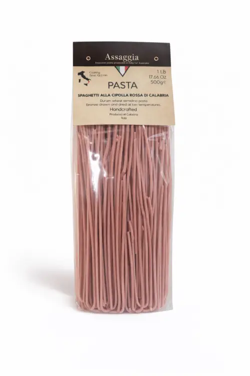 Pink spaghetti pasta packaging design